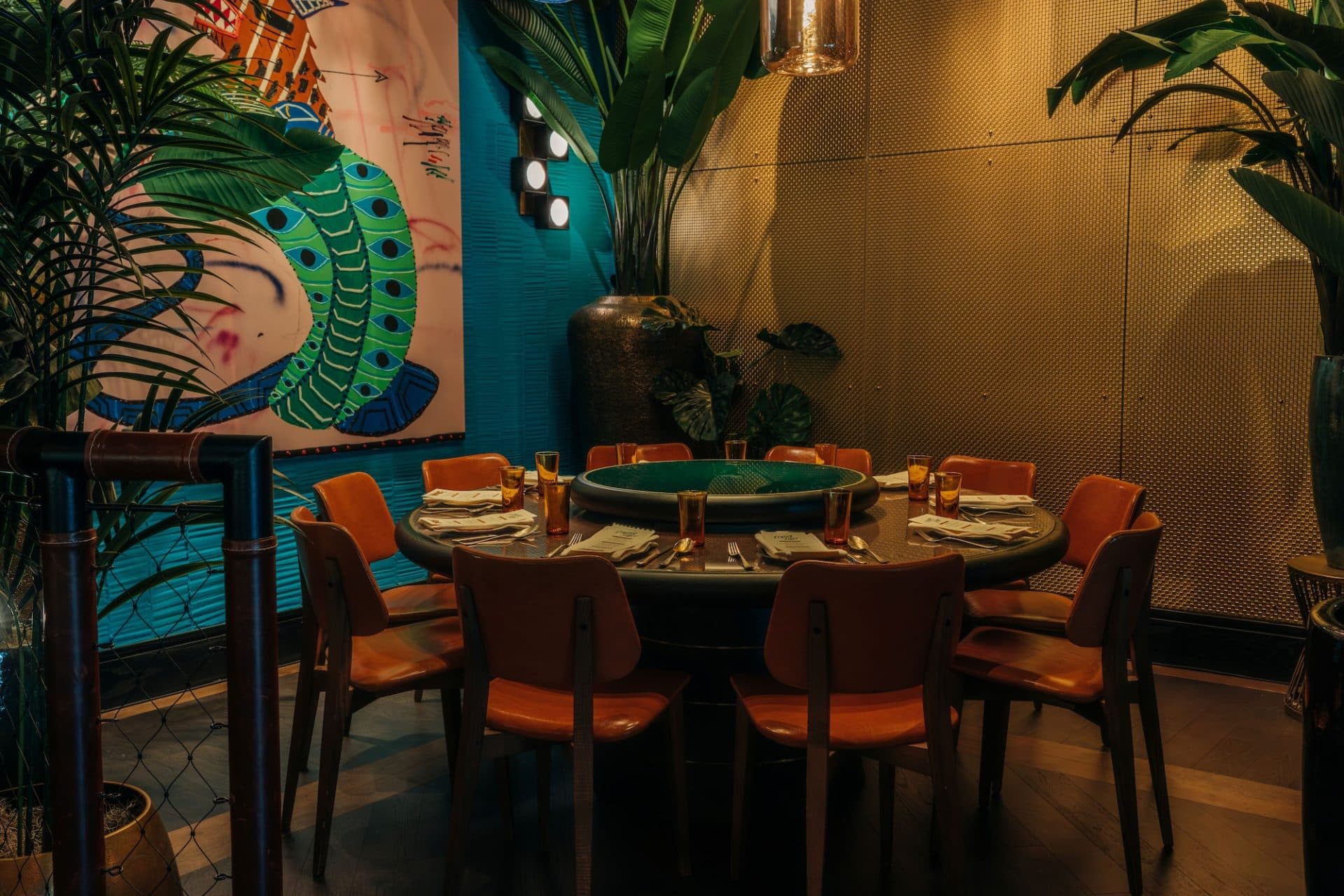 Group dining table inside crying tiger's dining area